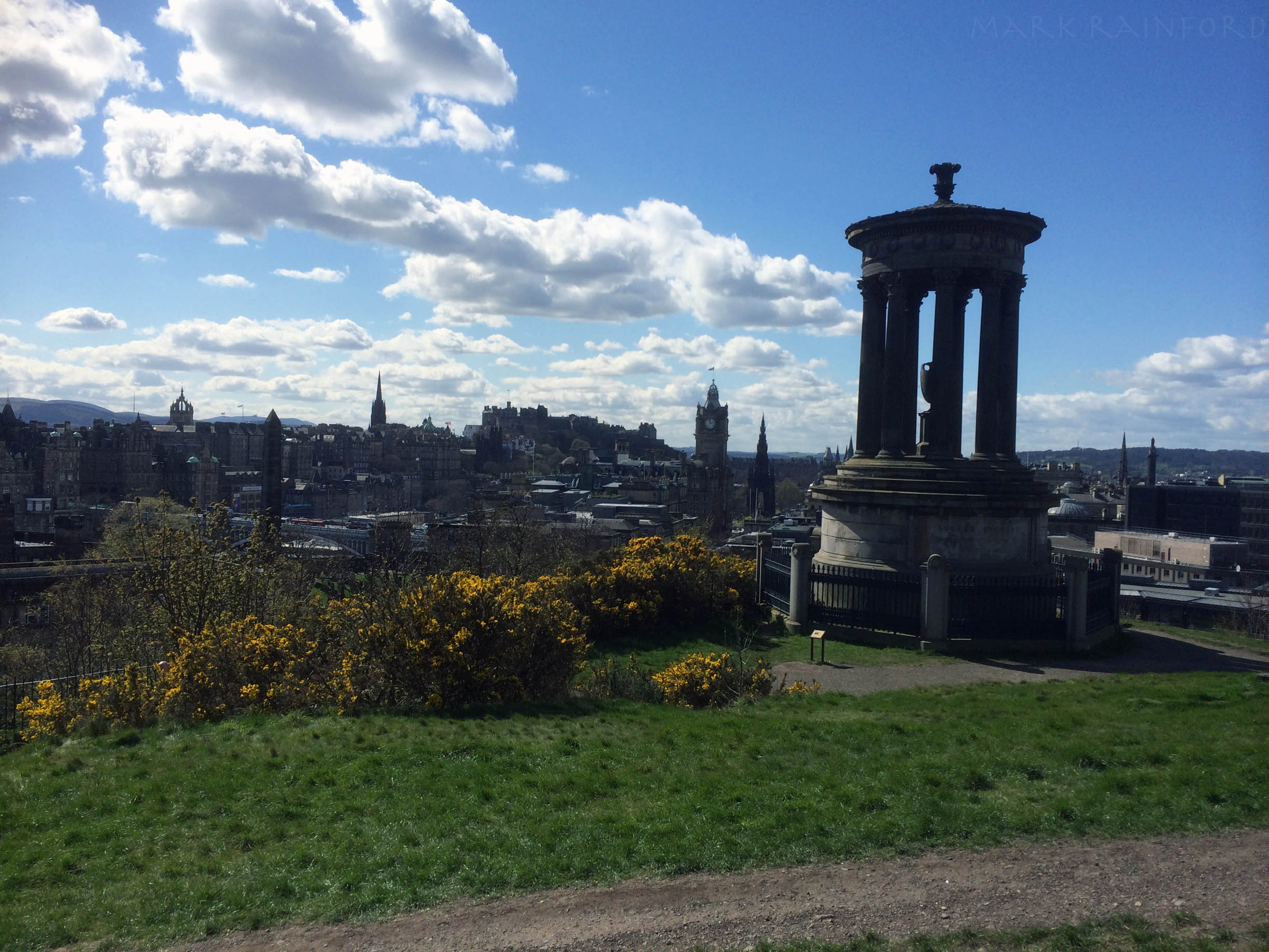 Dugald Stewart Monument, With The Edinburgh Skyline