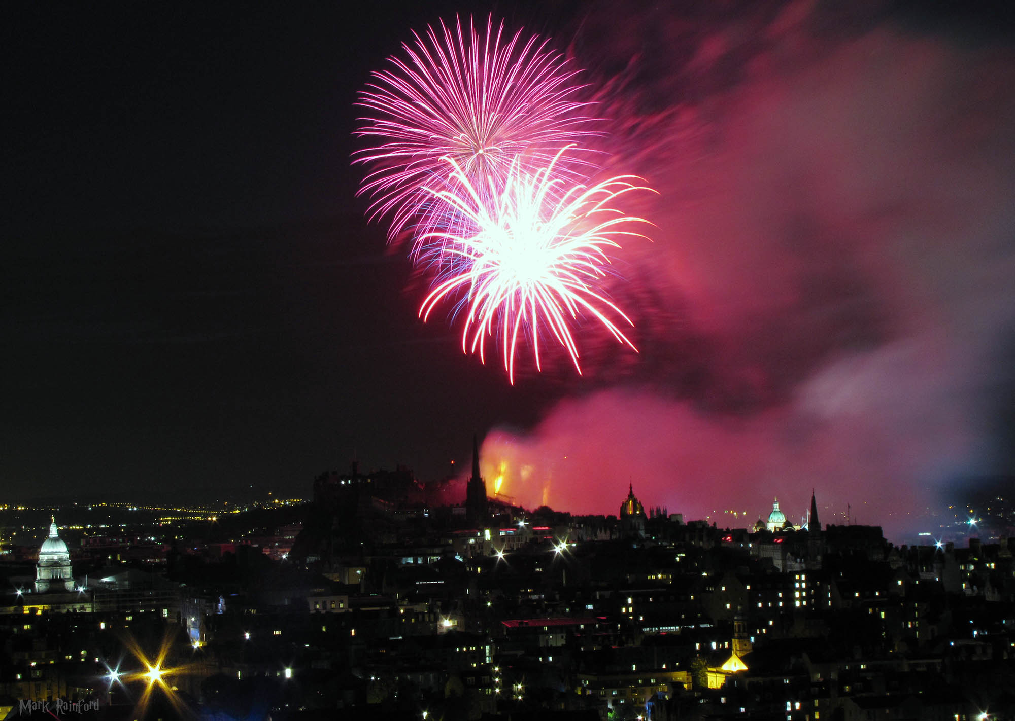 Edinburgh fireworks concert Arthur's seat